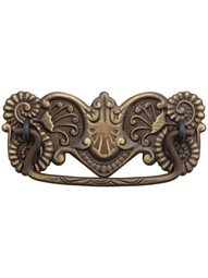 Brass American-Oak Drawer Pull - 3" Center-to-Center